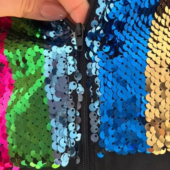 Rainbow sequin long sleeve top - Picture 7 of 7